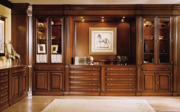 從整木定制辦公室欣賞定做護(hù)墻板、書柜之美